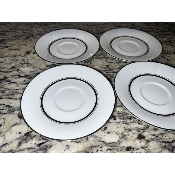 Noritake Galaxy Saucers #6527 Set of 4 Platinum Vtg - Picture 2 of 7